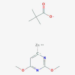 molecular formula C11H16N2O4Zn B2713412 zinc;2,6-dimethoxy-4H-pyrimidin-4-ide;2,2-dimethylpropanoate CAS No. 1643792-49-7