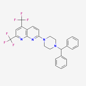 7-(4-Benzhydrylpiperazino)-2,4-bis(trifluoromethyl)[1,8]naphthyridine