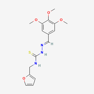 molecular formula C16H19N3O4S B2713416 (E)-N-(furan-2-ylmethyl)-2-(3,4,5-trimethoxybenzylidene)hydrazinecarbothioamide CAS No. 26959-99-9