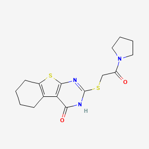5-{[2-Oxo-2-(pyrrolidin-1-yl)ethyl]sulfanyl}-8-thia-4,6-diazatricyclo[7.4.0.0^{2,7}]trideca-1(9),2(7),5-trien-3-one