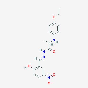 2-(4-Ethoxyanilino)-N-[(E)-(2-hydroxy-5-nitrophenyl)methylideneamino]propanamide