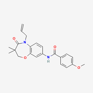 molecular formula C22H24N2O4 B2713434 N-(5-allyl-3,3-dimethyl-4-oxo-2,3,4,5-tetrahydrobenzo[b][1,4]oxazepin-8-yl)-4-methoxybenzamide CAS No. 921868-97-5