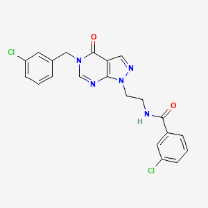 3-chloro-N-(2-(5-(3-chlorobenzyl)-4-oxo-4,5-dihydro-1H-pyrazolo[3,4-d]pyrimidin-1-yl)ethyl)benzamide