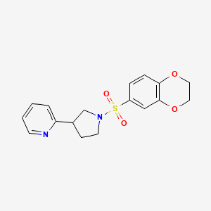 2-(1-((2,3-Dihydrobenzo[b][1,4]dioxin-6-yl)sulfonyl)pyrrolidin-3-yl)pyridine