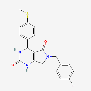 6-(4-fluorobenzyl)-4-(4-(methylthio)phenyl)-3,4,6,7-tetrahydro-1H-pyrrolo[3,4-d]pyrimidine-2,5-dione