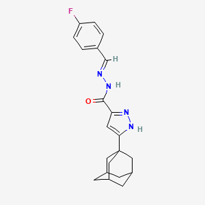 5-(1-adamantyl)-N-[(E)-(4-fluorophenyl)methylideneamino]-1H-pyrazole-3-carboxamide