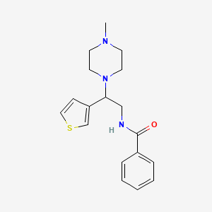 molecular formula C18H23N3OS B2713477 N-(2-(4-methylpiperazin-1-yl)-2-(thiophen-3-yl)ethyl)benzamide CAS No. 946271-80-3