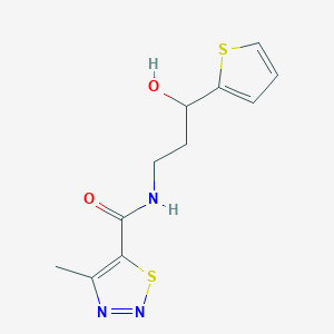 N-(3-hydroxy-3-(thiophen-2-yl)propyl)-4-methyl-1,2,3-thiadiazole-5-carboxamide