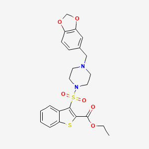 Ethyl 3-{[4-(1,3-benzodioxol-5-ylmethyl)piperazin-1-yl]sulfonyl}-1-benzothiophene-2-carboxylate