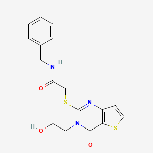 N-benzyl-2-((3-(2-hydroxyethyl)-4-oxo-3,4-dihydrothieno[3,2-d]pyrimidin-2-yl)thio)acetamide