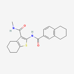 molecular formula C21H24N2O2S B2713487 N-methyl-2-(5,6,7,8-tetrahydronaphthalene-2-amido)-4,5,6,7-tetrahydro-1-benzothiophene-3-carboxamide CAS No. 892980-97-1