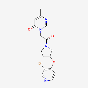 3-[2-[3-(3-Bromopyridin-4-yl)oxypyrrolidin-1-yl]-2-oxoethyl]-6-methylpyrimidin-4-one