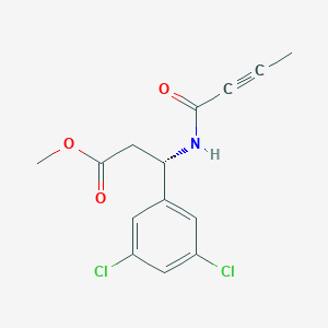 molecular formula C14H13Cl2NO3 B2713492 methyl (3S)-3-(but-2-ynamido)-3-(3,5-dichlorophenyl)propanoate CAS No. 2094021-92-6