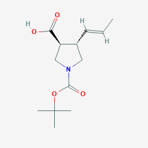 (3S,4S)-1-[(tert-butoxy)carbonyl]-4-[(1E)-prop-1-en-1-yl]pyrrolidine-3-carboxylic acid