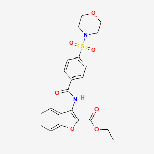 molecular formula C22H22N2O7S B2713495 Ethyl 3-(4-(morpholinosulfonyl)benzamido)benzofuran-2-carboxylate CAS No. 477499-96-0