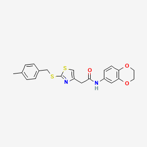 N-(2,3-dihydrobenzo[b][1,4]dioxin-6-yl)-2-(2-((4-methylbenzyl)thio)thiazol-4-yl)acetamide