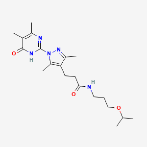 3-(1-(4,5-dimethyl-6-oxo-1,6-dihydropyrimidin-2-yl)-3,5-dimethyl-1H-pyrazol-4-yl)-N-(3-isopropoxypropyl)propanamide