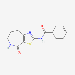 molecular formula C14H17N3O2S B2713506 N-(4-oxo-5,6,7,8-tetrahydro-4H-thiazolo[5,4-c]azepin-2-yl)cyclohex-3-enecarboxamide CAS No. 1797727-35-5
