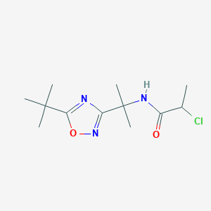molecular formula C12H20ClN3O2 B2713518 N-[2-(5-Tert-butyl-1,2,4-oxadiazol-3-yl)propan-2-yl]-2-chloropropanamide CAS No. 2411298-43-4