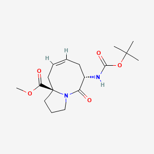 molecular formula C17H26N2O5 B2713520 methyl (6S,8Z,10aR)-6-[(2-methylpropan-2-yl)oxycarbonylamino]-5-oxo-1,2,3,6,7,10-hexahydropyrrolo[1,2-a]azocine-10a-carboxylate CAS No. 549521-81-5