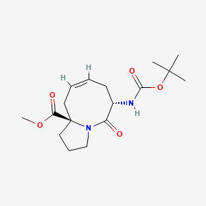 methyl (6S,8Z,10aR)-6-[(2-methylpropan-2-yl)oxycarbonylamino]-5-oxo-1,2,3,6,7,10-hexahydropyrrolo[1,2-a]azocine-10a-carboxylate