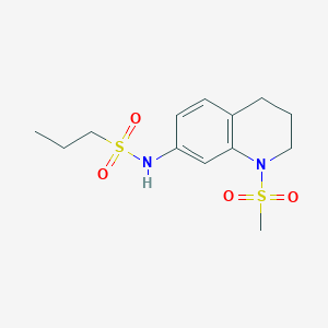 molecular formula C13H20N2O4S2 B2713527 N-(1-methanesulfonyl-1,2,3,4-tetrahydroquinolin-7-yl)propane-1-sulfonamide CAS No. 951573-15-2