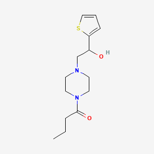 1-(4-(2-Hydroxy-2-(thiophen-2-yl)ethyl)piperazin-1-yl)butan-1-one