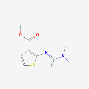 molecular formula C9H12N2O2S B2713542 methyl 2-[(E)-[(dimethylamino)methylidene]amino]thiophene-3-carboxylate CAS No. 338750-40-6