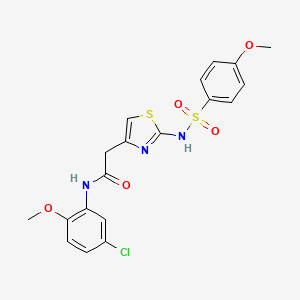 N-(5-chloro-2-methoxyphenyl)-2-(2-(4-methoxyphenylsulfonamido)thiazol-4-yl)acetamide
