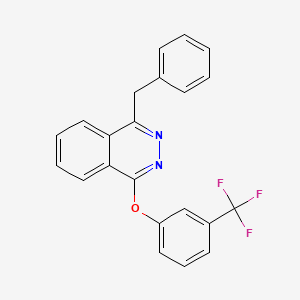 molecular formula C22H15F3N2O B2713546 1-Benzyl-4-[3-(trifluoromethyl)phenoxy]phthalazine CAS No. 338404-35-6