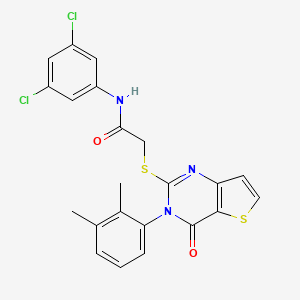 molecular formula C22H17Cl2N3O2S2 B2713550 N-(3,5-dichlorophenyl)-2-{[3-(2,3-dimethylphenyl)-4-oxo-3,4-dihydrothieno[3,2-d]pyrimidin-2-yl]sulfanyl}acetamide CAS No. 1291835-94-3