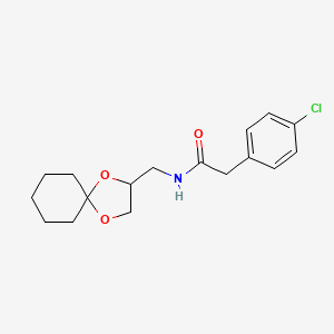 N-(1,4-dioxaspiro[4.5]decan-2-ylmethyl)-2-(4-chlorophenyl)acetamide