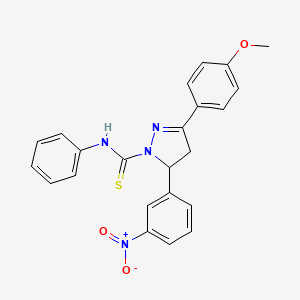 3-(4-methoxyphenyl)-5-(3-nitrophenyl)-N-phenyl-4,5-dihydro-1H-pyrazole-1-carbothioamide