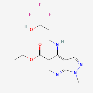 ethyl 1-methyl-4-[(4,4,4-trifluoro-3-hydroxybutyl)amino]-1H-pyrazolo[3,4-b]pyridine-5-carboxylate