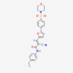(E)-2-cyano-N-(4-ethylphenyl)-3-[5-(4-morpholin-4-ylsulfonylphenyl)furan-2-yl]prop-2-enamide