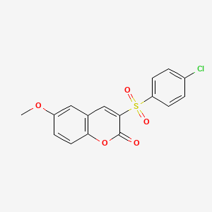 3-(4-Chlorophenyl)sulfonyl-6-methoxychromen-2-one
