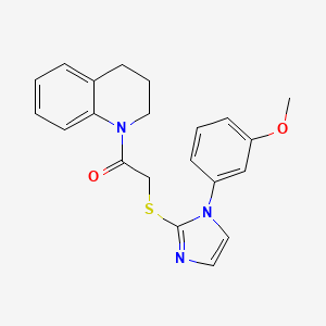 molecular formula C21H21N3O2S B2713576 1-(3,4-dihydroquinolin-1(2H)-yl)-2-((1-(3-methoxyphenyl)-1H-imidazol-2-yl)thio)ethanone CAS No. 688335-57-1