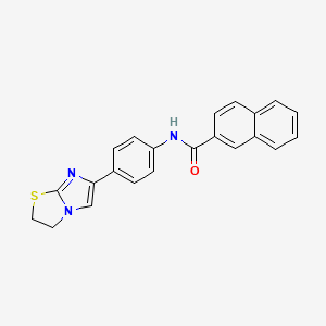 molecular formula C22H17N3OS B2713579 N-(4-(2,3-dihydroimidazo[2,1-b]thiazol-6-yl)phenyl)-2-naphthamide CAS No. 893994-65-5