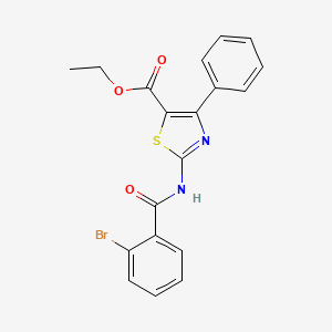 molecular formula C19H15BrN2O3S B2713592 ETHYL 2-(2-BROMOBENZAMIDO)-4-PHENYL-1,3-THIAZOLE-5-CARBOXYLATE CAS No. 326017-62-3