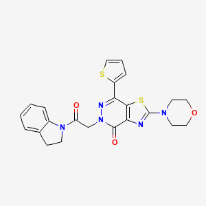 5-(2-(indolin-1-yl)-2-oxoethyl)-2-morpholino-7-(thiophen-2-yl)thiazolo[4,5-d]pyridazin-4(5H)-one