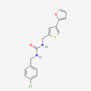 B2713618 1-[(4-Chlorophenyl)methyl]-3-{[4-(furan-2-yl)thiophen-2-yl]methyl}urea CAS No. 2379995-46-5