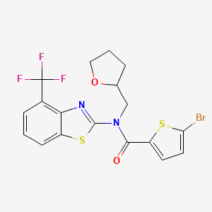 molecular formula C18H14BrF3N2O2S2 B2713619 5-bromo-N-((tetrahydrofuran-2-yl)methyl)-N-(4-(trifluoromethyl)benzo[d]thiazol-2-yl)thiophene-2-carboxamide CAS No. 1421583-60-9