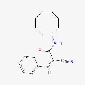 molecular formula C18H22N2O B2713628 (Z)-2-cyano-N-cyclooctyl-3-phenylprop-2-enamide CAS No. 726153-90-8