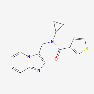 molecular formula C16H15N3OS B2713630 N-cyclopropyl-N-({imidazo[1,2-a]pyridin-3-yl}methyl)thiophene-3-carboxamide CAS No. 1448028-40-7