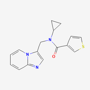 molecular formula C16H15N3OS B2713630 N-cyclopropyl-N-(imidazo[1,2-a]pyridin-3-ylmethyl)thiophene-3-carboxamide CAS No. 1448028-40-7