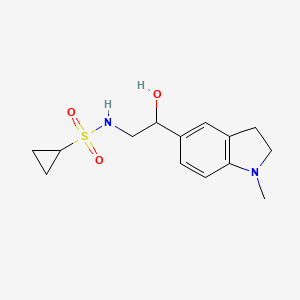 molecular formula C14H20N2O3S B2713632 N-(2-hydroxy-2-(1-methylindolin-5-yl)ethyl)cyclopropanesulfonamide CAS No. 1706401-12-8