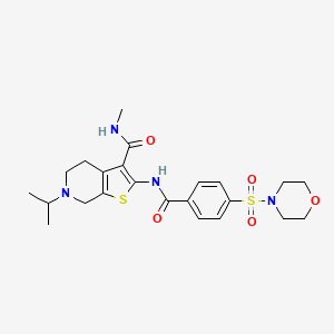 molecular formula C23H30N4O5S2 B2713642 6-isopropyl-N-methyl-2-(4-(morpholinosulfonyl)benzamido)-4,5,6,7-tetrahydrothieno[2,3-c]pyridine-3-carboxamide CAS No. 533906-99-9