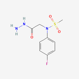 molecular formula C9H12FN3O3S B2713647 N-(4-fluorophenyl)-N-(2-hydrazinyl-2-oxoethyl)methanesulfonamide CAS No. 925592-26-3