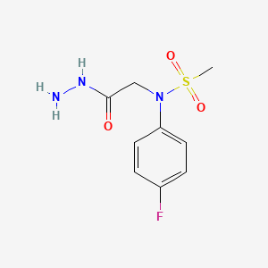 molecular formula C9H12FN3O3S B2713647 N-(4-fluorophenyl)-N-(2-hydrazinyl-2-oxoethyl)methanesulfonamide (non-preferred name) CAS No. 925592-26-3