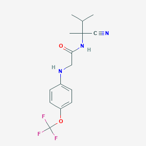 molecular formula C15H18F3N3O2 B2713652 N-(1-cyano-1,2-dimethylpropyl)-2-{[4-(trifluoromethoxy)phenyl]amino}acetamide CAS No. 1197512-43-8